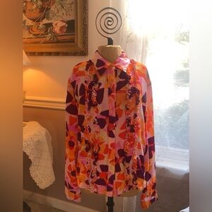 Vintage JOUJOU 100% Pure Silk  Blouse. EUC! Various VIBRANT Shades of ❤️🧡💛💚💜